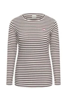 Bluse - KClia - Brun/hvid stribet - KAFFE curve