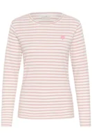 Langærmet T-Shirt - Liddy - Stribet Rosa/Hvid - KAFFE