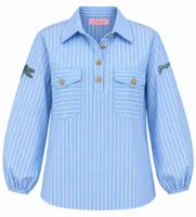 Bluse - Aarhus Stripe - Stribet Blå/Hvid - Gaspar