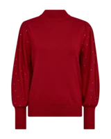 Pullover - Strik - FQDotka - Rød - FREEQUENT