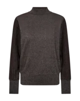 Pullover - Strik - FQBisolo - Brun/Sølv - FREEQUENT