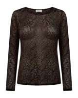 Langærmet T-shirt - FQisby - Brun - FREEQUENT