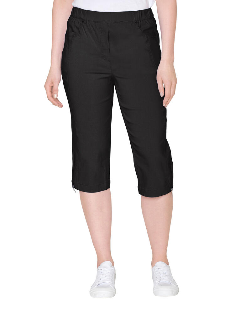 Capri Bukser Lynlås Detalje Sort Brandtex