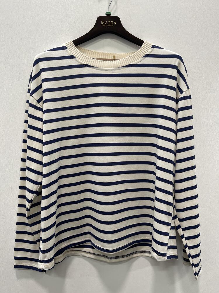 Langærmet T-Shirt - MdcKara - Navy - Marta du Château billede