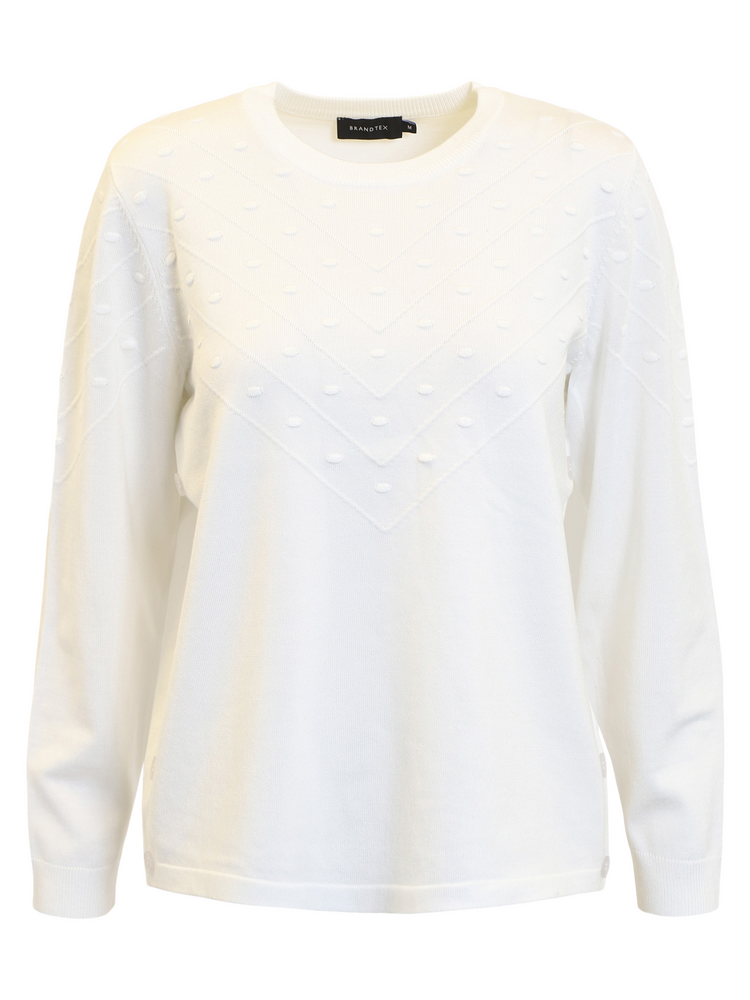 Pullover - Strik - Off White - Brandtex
