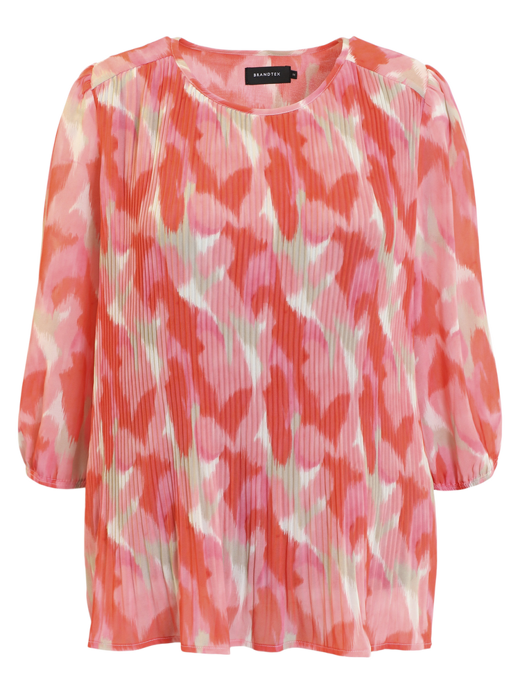 Bluse - Mønster - Koral/Rosa - Brandtex