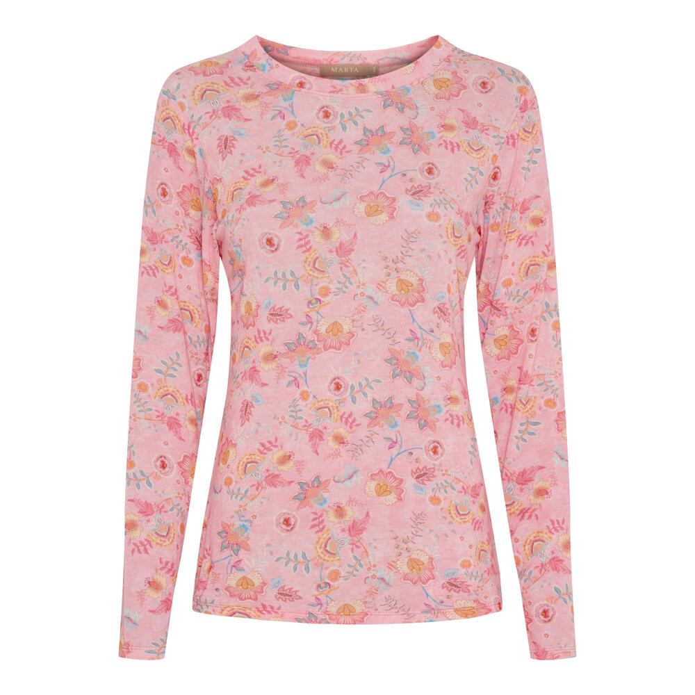 Langærmet T-shirt - Elissa - Rosa - Marta du Château billede