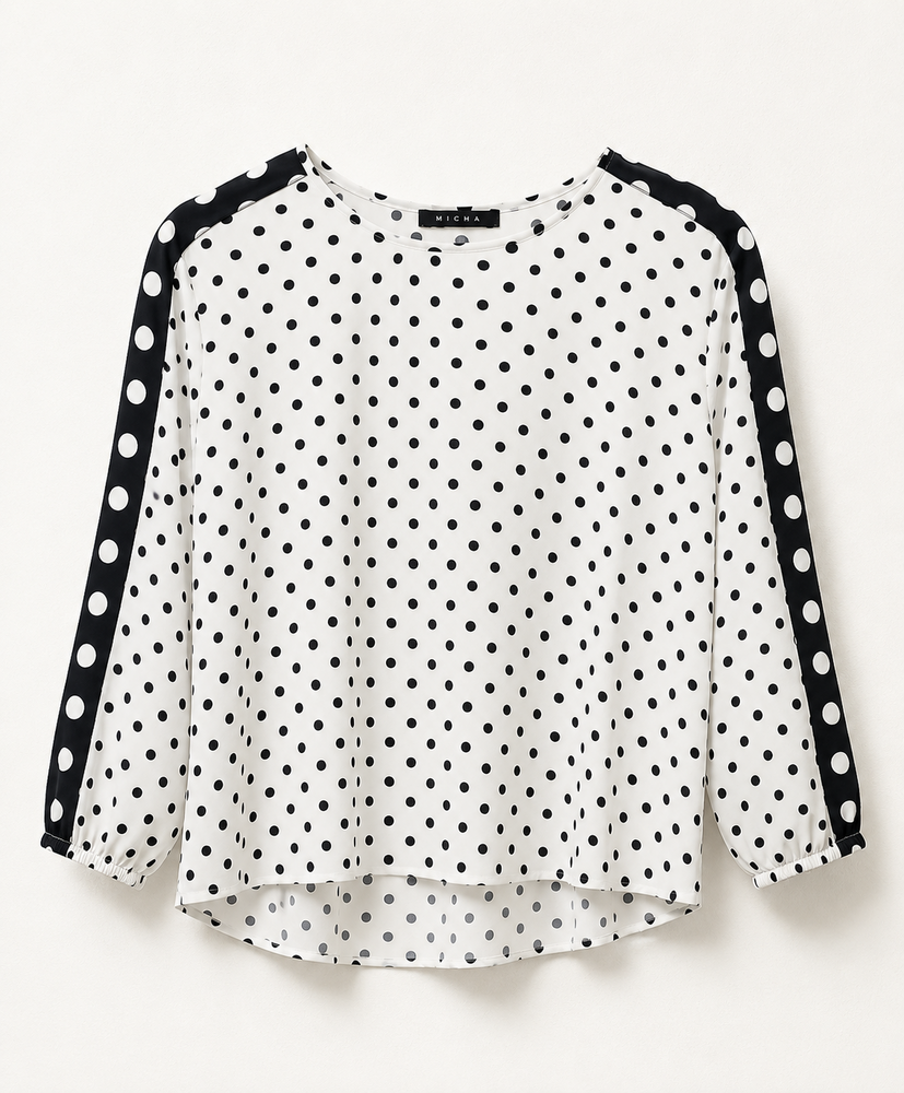 Bluse - 181 121 - Hvid/Sort - Micha