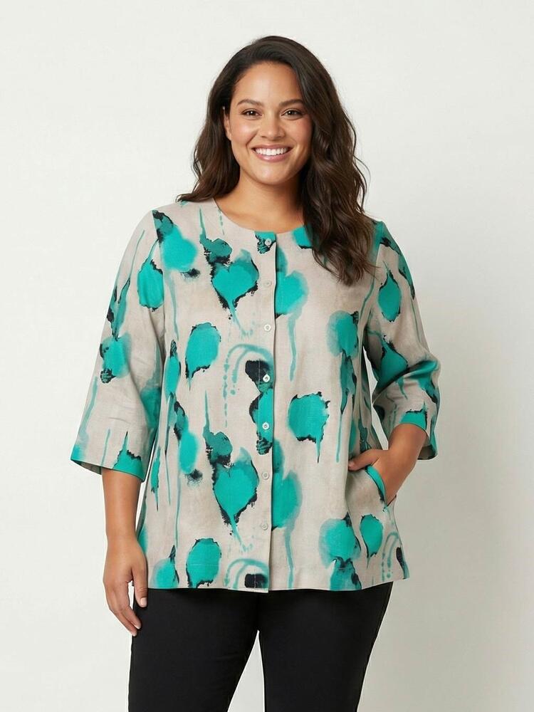 Skjortebluse - PNErni - Aqua Green - Pont Neuf