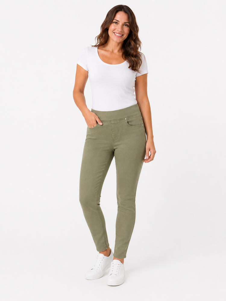 Jeans - Angelika Jump In Rom - Lys oliven - Anna Montana