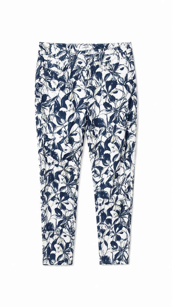 Jeans - Angelika Slim Fit 7/8 - Blå/Blomster - Anna Montana