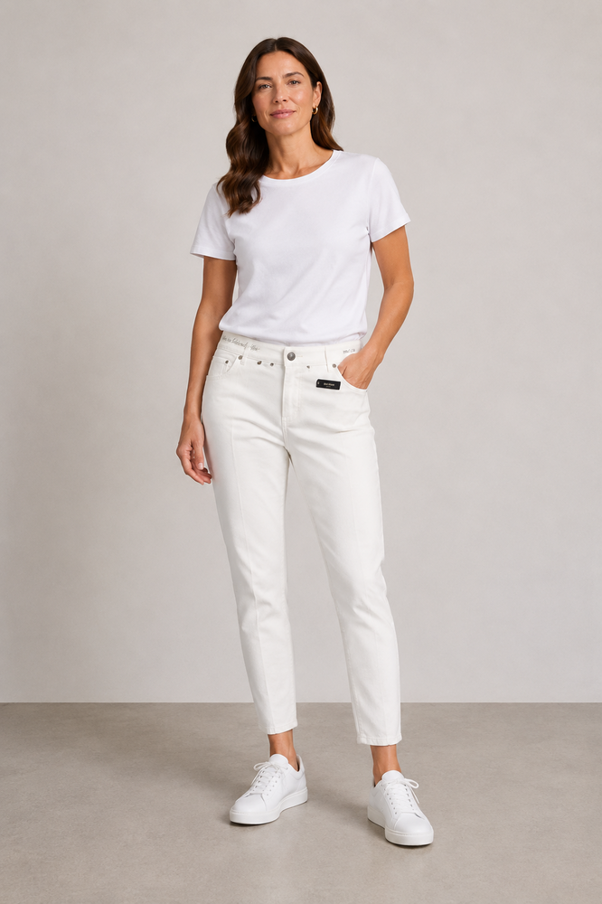 Jeans - Angelika Slim Fit 7/8 - Hvid - Anna Montana