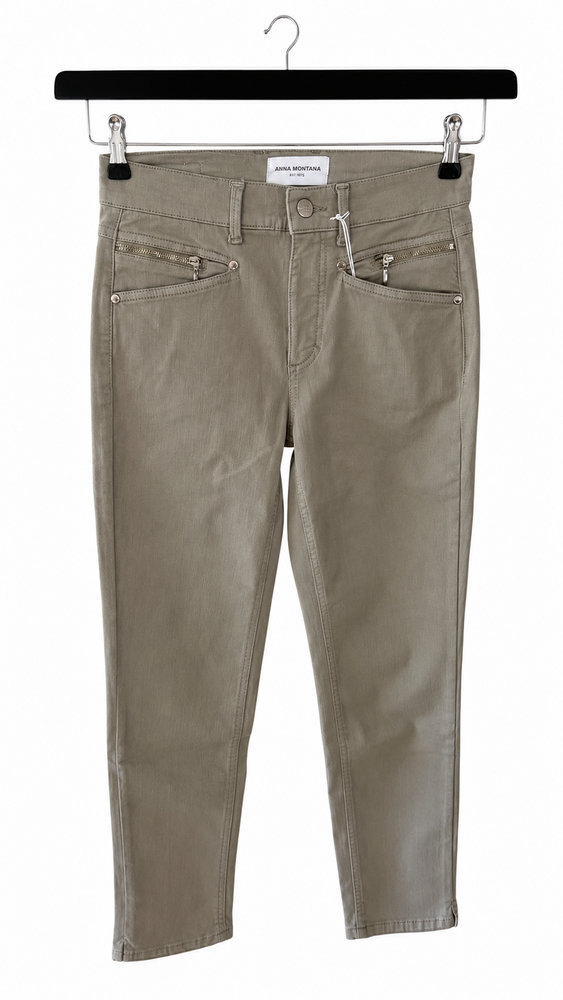 Jeans - Angelika Slim Fit 7/8 - Lys oliven - Anna Montana