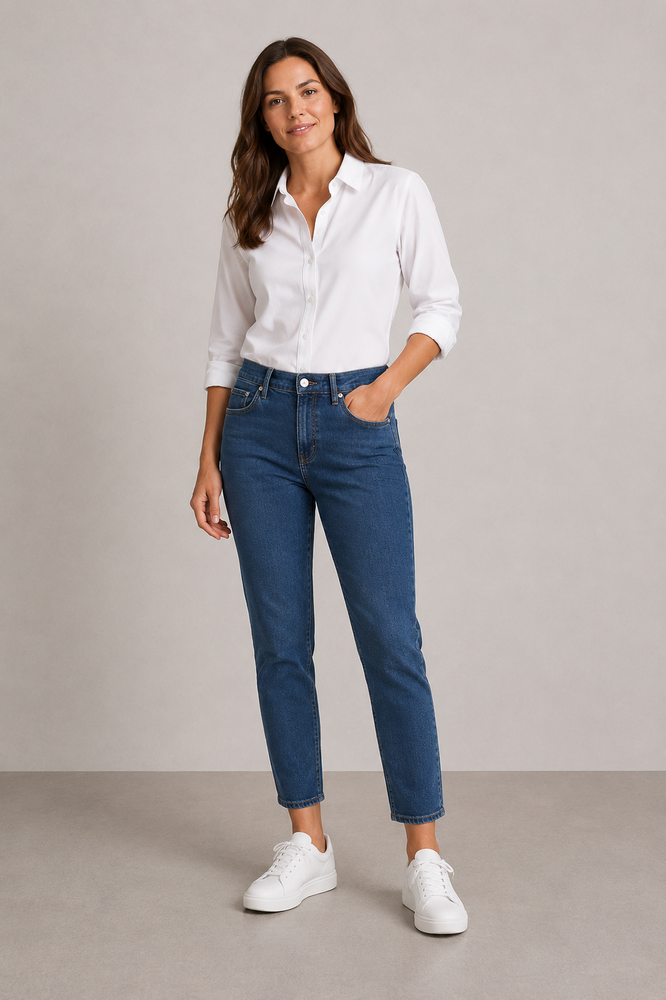 Jeans - Angelika Slim Fit 7/8 - Lys Denim - Anna Montana