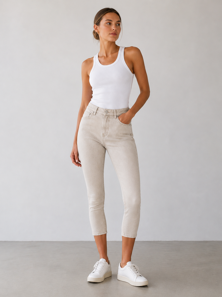 Capri bukser - Dora Milano - Beige - Anna Montana