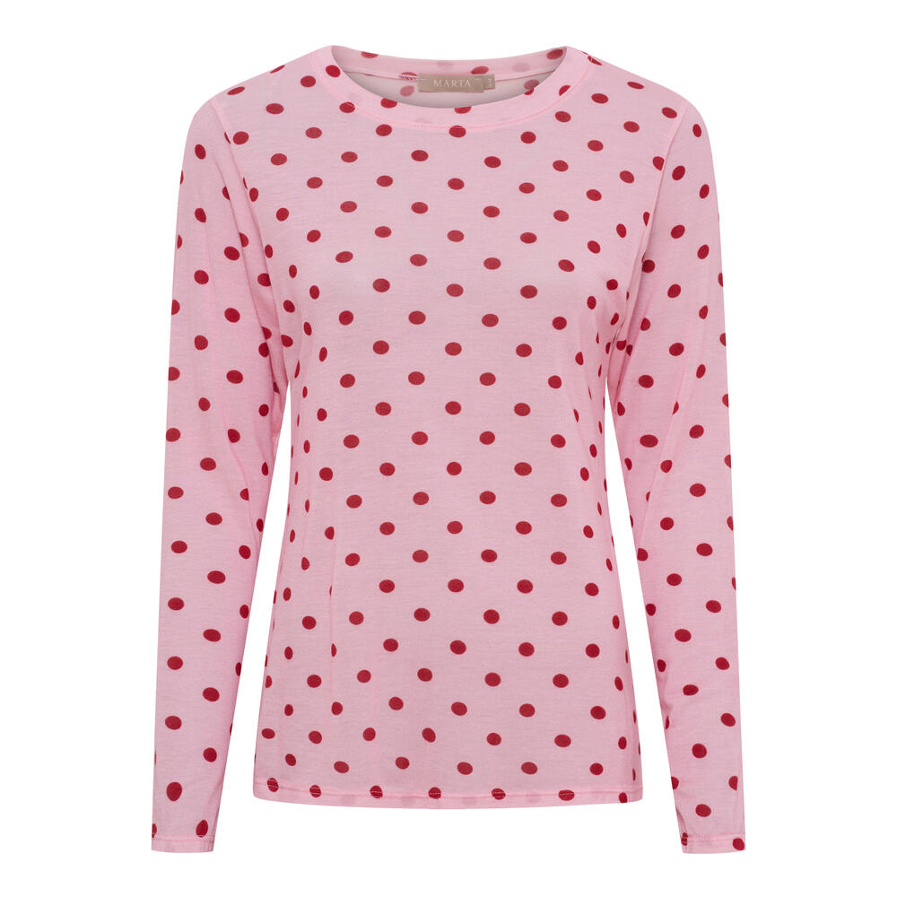 Langærmet T-shirt - Elissa - Pink - Marta du Château billede