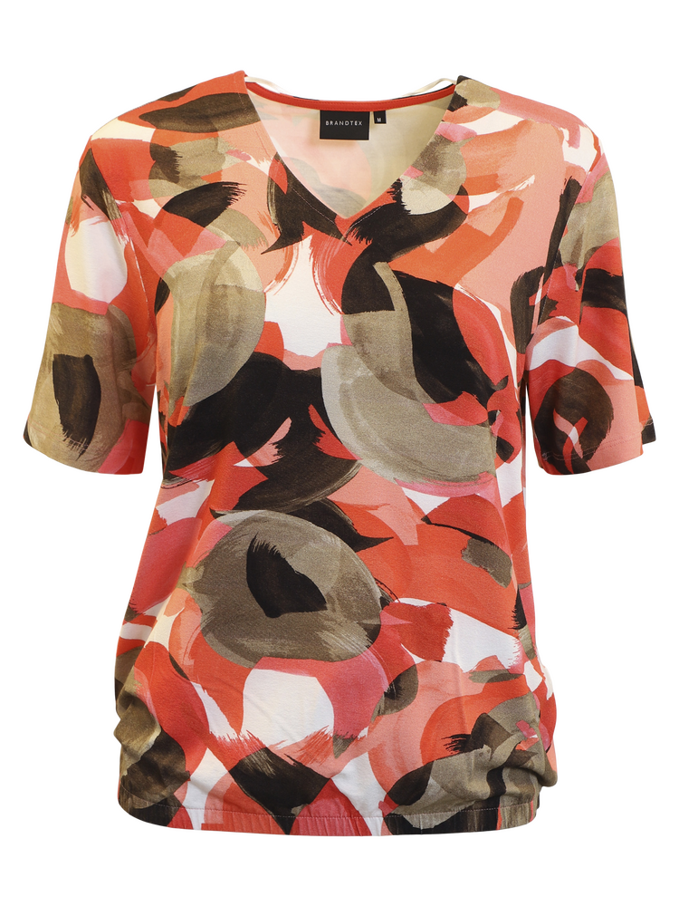 T-shirt - 220542 - Rød/mønster - Brandtex