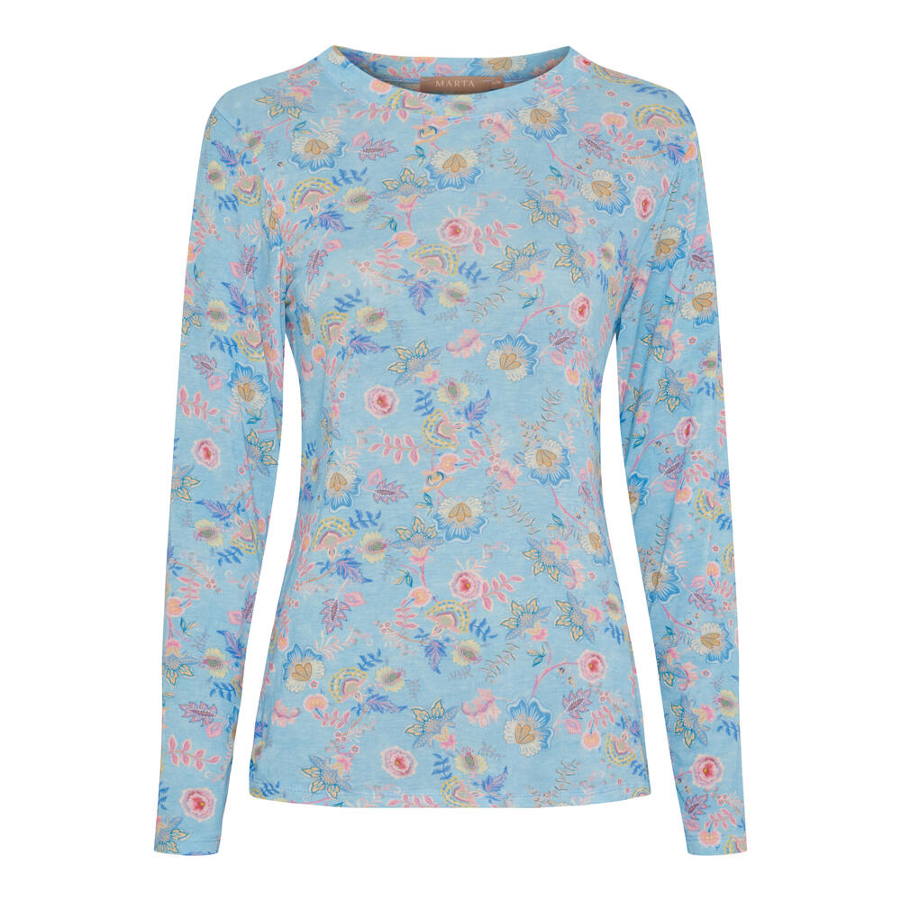 Langærmet T-shirt - Elissa - Lyseblå - MARTA du Château billede