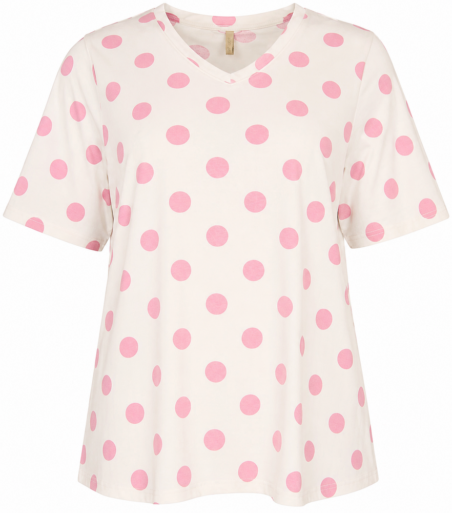 T-shirt - Jennifer - Pink/Hvid - Cassiopeia