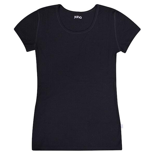 Uld T-shirt - Merino - Sort - Joha