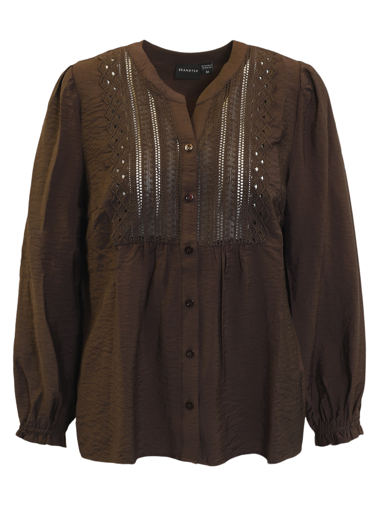 Bluse - 320-60011 - Mørkebrun - Brandtex