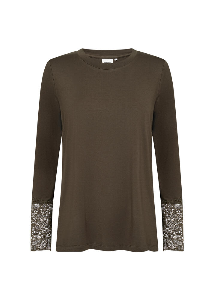 Langærmet T-shirt - WA-STELLA 24 - Brun - Wasabi Concept