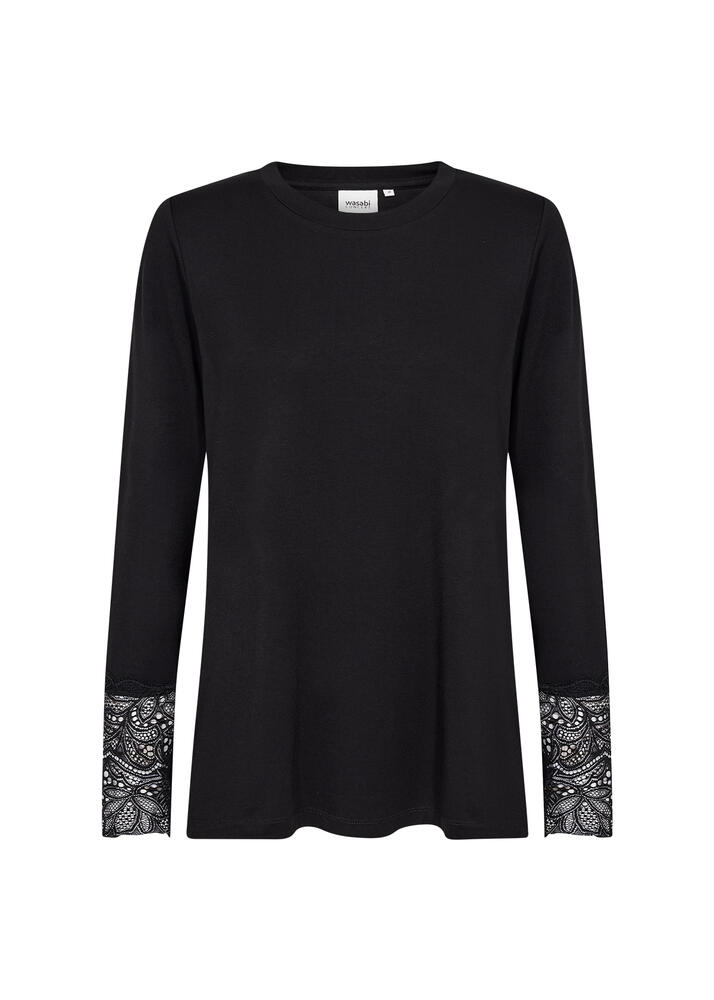Langærmet T-shirt - WA-STELLA 24 - Sort - Wasabi Concept