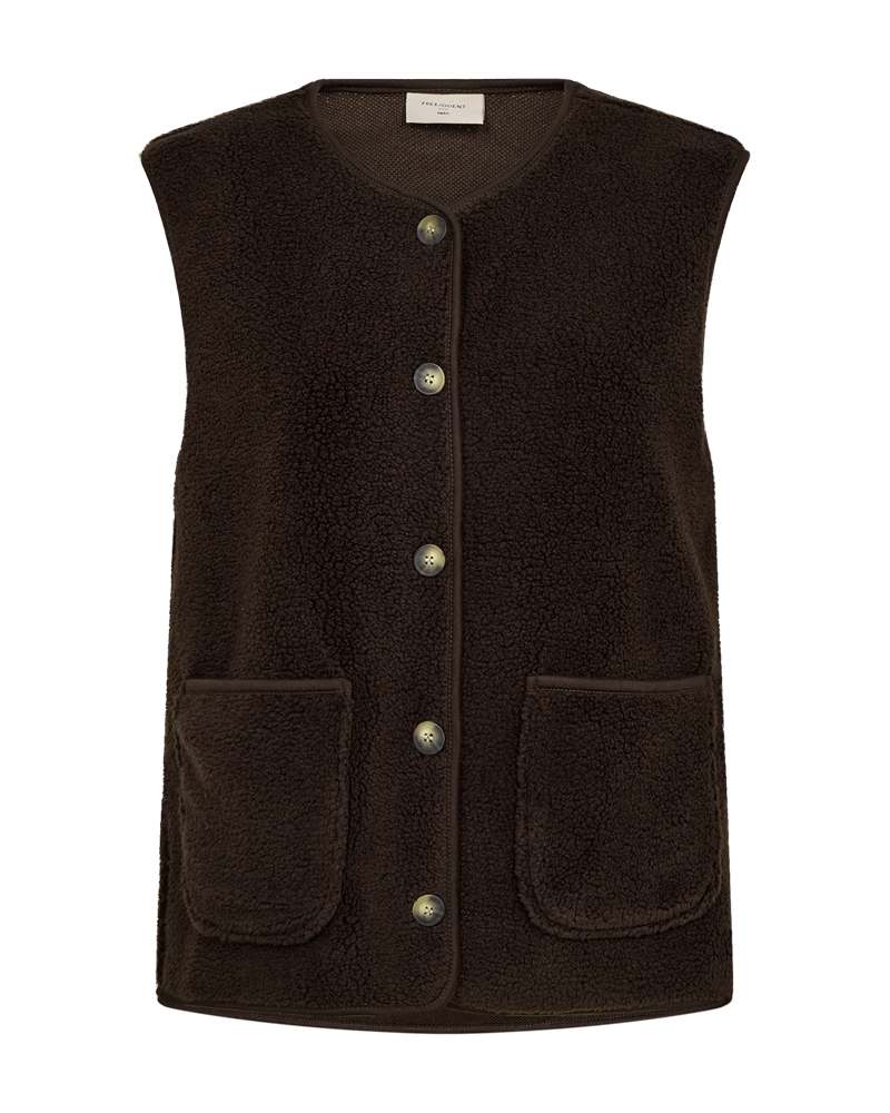 Vest - FQteddy - Mørkebrun - FREEQUENT