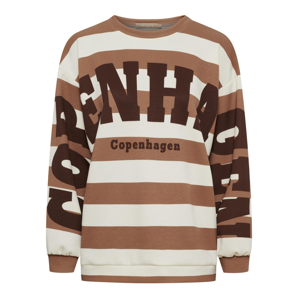 Sweatshirt - Nerina - Stribet Caramel/Brun - MARTA du Château