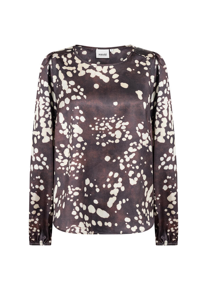 Bluse - WA-Jovina 2 - Brun mønsteret - Wasabi Concept