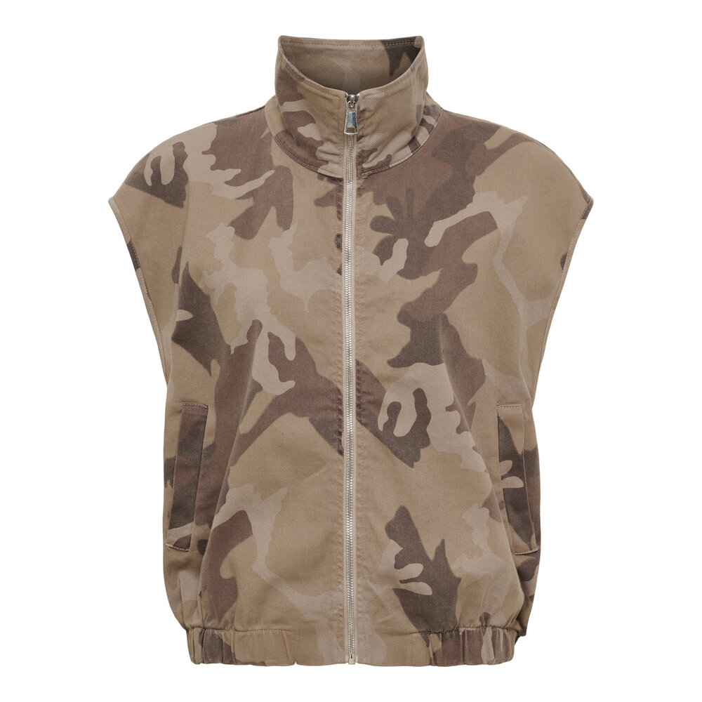 Marta du chateau dame vest MDCSilver 68670 - Beige camo