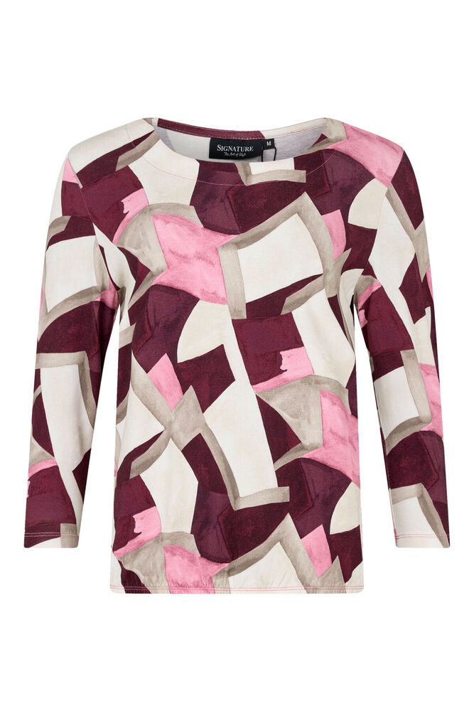 Bluse - 360-40053 - Mønsteret blomme/rosa/sand - SIGNATURE