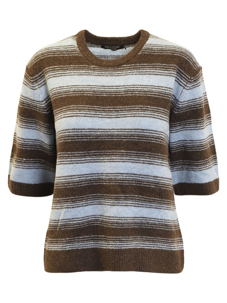 Bluse - 360-40056 - Mønsteret Brun/Lyseblå - SIGNATURE
