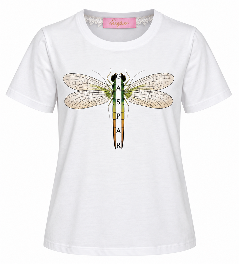 T-Shirt - Tokyo print - Hvid m. guldsmed - Gaspar