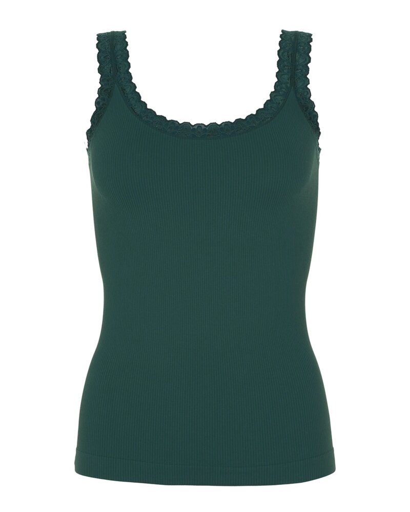 Frida rib top m/blonde - Verde - S/M - Tim & Simonsen