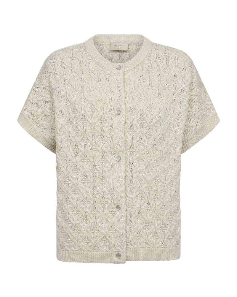 Strik vest - FQcathy-waistcoat - Sand - FREEQUENT