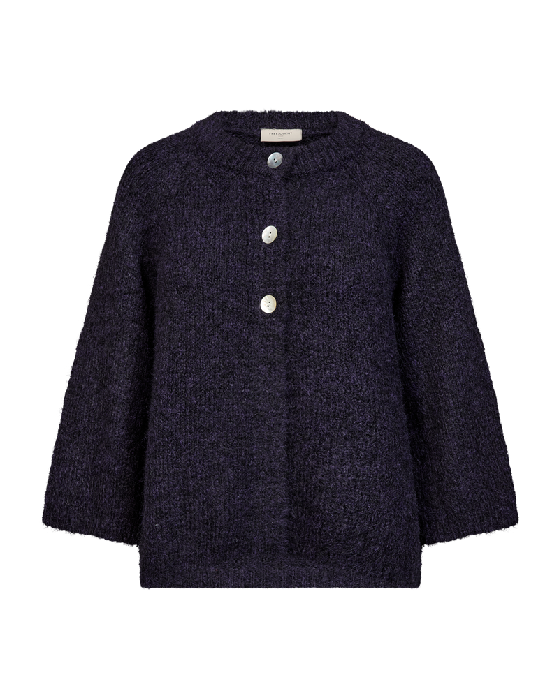 Cardigan strik - FQGrslulu - Lilla melange - FREEQUENT