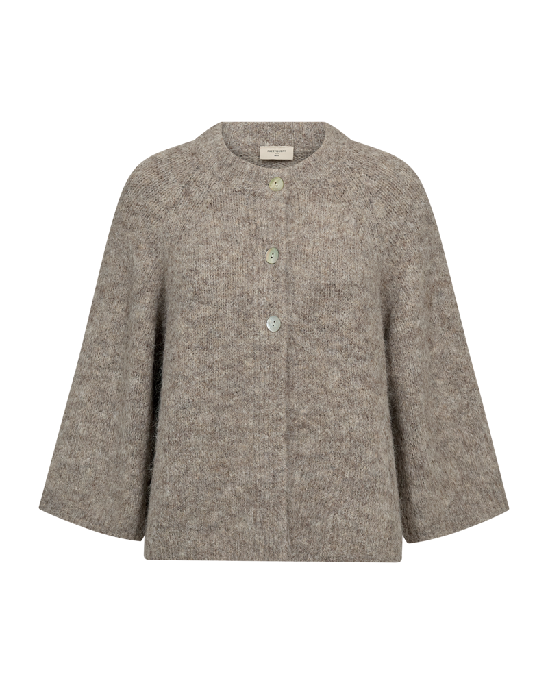 Cardigan strik - FQGrslulu - Brun melange - FREEQUENT