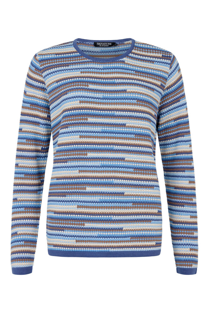Pullover - Strik - 360-40066 - Brun/Beige/Blå - Signature