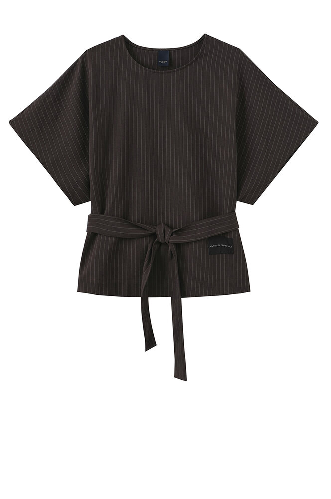 Bluse - Zenta - Brun/Nålestribet - Luxzuz One Two